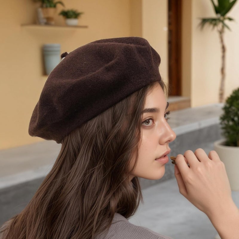 AURORAAEGIS French Beret Hats for Women - Classic Wool Beret Hats Soft Knit Winter Cloche for Daily Outfits - Image 3